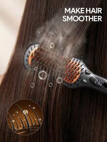 JMMO HAIR | Straightener Brush, Straightener Comb With 16 Temps, Negetive Ion For Less Frizz, For Home Salon, Fast Heating Tech With Auto-Off, Anti-Scald-EU Plug - View 5