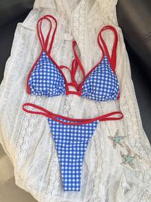 Swim Mod Women's Summer Random Print Halter Bikini Set - Multicolor - View 3