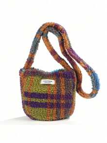 Joivida 新款韩版女士羊毛绒单肩包 时尚休闲大容量斜挎包