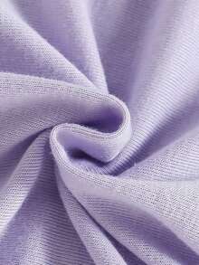 1 chiếc áo thun ngắn tay cơ bản thoải mái cho bé gái, kiểu dáng thường ngày, sáng tạo, cá tính, tươi mới, tối giản, họa tiết ngôi sao, chữ và khẩu hiệu, thích hợp cho mùa xuân, hè và thu. - Màu tím - Xem 4