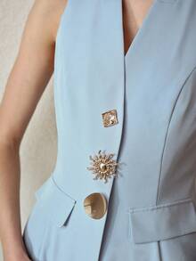 MOTF PREMIUM TOP AJUSTADO SIN MANGAS CON BOTONES DE METAL - Celeste - Ver 3