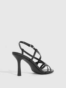 CUCCOO SZL Women's Buckle Design Fashion Daily Wear High Heel Sandals Valentine's Day - Black - View 4