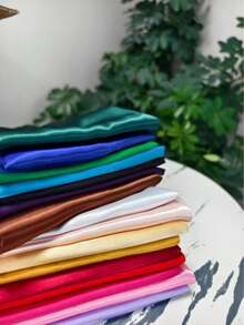 1 Tấm vải satin giả lụa trơn, mịn và mềm mại, bóng mượt, thích hợp cho các dự án thủ công DIY đám cưới và làm rèm cửa. - Nhiều màu - Xem 3