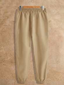 HIMLAND Manfinity Modomio 男士针织修身圆领长袖T恤和弹力腰直筒休闲裤两件套，适合秋冬季男士运动套装 - 白色 - 查看 8