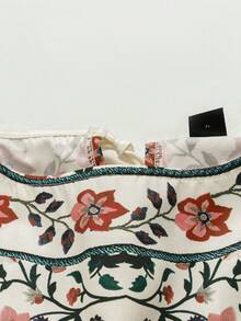 SHEIN Clasi 女士花卉波西米亚风优雅无袖系领连体裤 - 彩色 - 查看 5