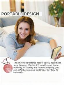 1pc Embroidery Pattern Book With 86 Pcs Thread Needle DIY Sewing Kit Starter Set For Beginners Handcraft Hobby Stitching Crafting Supplies Embroidering Tool Gift - Multicolor - View 2