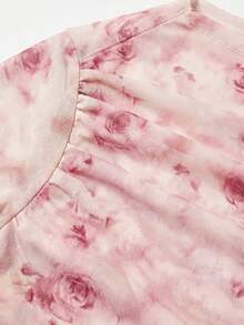 SHEIN Tween Girls Asymmetric Shoulder Design Knit Printed Casual Fashionable Matching Family Tops