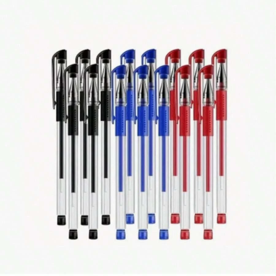 6pcs European Standard Neutral Pen Carbon Office Signature Pen 0.5mm Bullet Head Red Blue Black Student Stationery Back To School - Multicolor - View 1