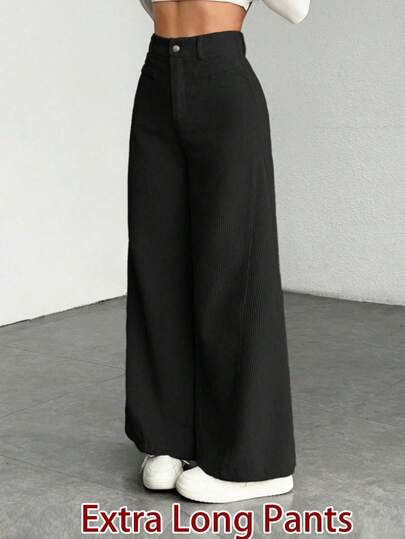 SHEIN Tall Low Waist Solid Color Wide-Leg Pants, Fashionable For Summer,Business Casual Woman Black Pants High Waist Pants Wide Leg Pants Loose Pants