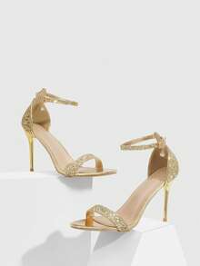 CUCCOO SZL Giày sandal cao gót dành cho nữ - Vàng - Xem 7