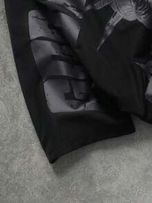 PAVTROS Men's Casual Loose Fit Black T-Shirt With Statue Of Liberty Slogan Print, Suitable For Daily Commute And Street Style, Summer - Black - View 6