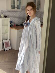 DAZY Bequemer bedruckter Nachthemd-Loungewear für Teenager-Mädchen - Weiss - Übersicht 4