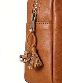 Madebyblanc 1 Pc Wooden Shaking Horse Charmant,Creative Keychain,Bag Charm Hanging Ornament For Luck Safety Blessing,For Home Wall Door Decoration, Anniversary Creative Decoration Hanging Ornaments,Home Decor ,Room Decor,Wall Decor(Rainbow-Colored/Deep Brown/Tan/Light Brown/Light Beige/Chestnut Brown) - Multicolor - View 5