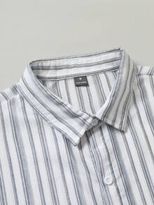 VENTUSAIL Men's Fashionable Casual Striped Short Sleeve Shirt - Multicolor - View 5