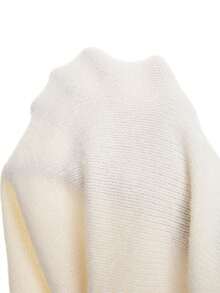 LYSMO Áo len chui đầu giản dị mùa đông tối giản mới 2025 dành cho nữ, áo len cài nút mùa thu/đông màu kem dành cho nữ, áo mùa đông dành cho nữ, áo len nữ - Màu be - Xem 9