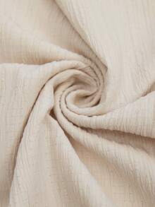 SHEIN Clasi 女士优雅V领上衣和阔腿裤两件套，树叶印花 - 卡其色 - 查看 7