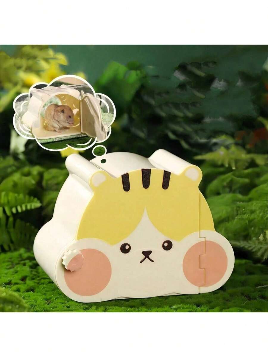 1个可视仓鼠窝 金熊花枝防鼠屋 四季通用卡通磁性笼 开门观察屋 舒适仓鼠躲藏处 耐用材质 小型宠物窝用品 - 彩色 - 查看 1