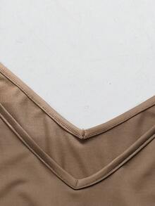 Breezaya 2 sztuki/zestaw Plus Size Damska Modna Pikantna Słodka Szyfonowa Koszula z Muszką i Sukienka z Marszczoną Talią, Luźna Brązowa Sukienka Satynowa Sukienka Slip Brązowa Sukienka Midi Brązowa Sukienka Kawowa Sukienka Jedwabna Sukienka Robocza Dla Kobiet Damskie Ubrania Robocze Do Biura Kod Rabatowy Ycv9w Na Sukienkę Damską Stroje Robocze Damskie - Kawowy brązowy - Zobacz 3