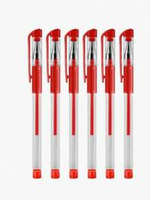 6pcs European Standard Neutral Pen Carbon Office Signature Pen 0.5mm Bullet Head Red Blue Black Student Stationery Back To School - Multicolor - View 12