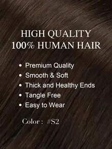 20pcs Straight Tape In 100% Human Hair Extension For Salon Silky Seamless Invisible Natural Dark Brown For Thin Hair Woman Dark Brown Color Tape In Hair Tape Ins Hair Extensions Long Lasting Hair Flower Hair Clip - S2 - View 3