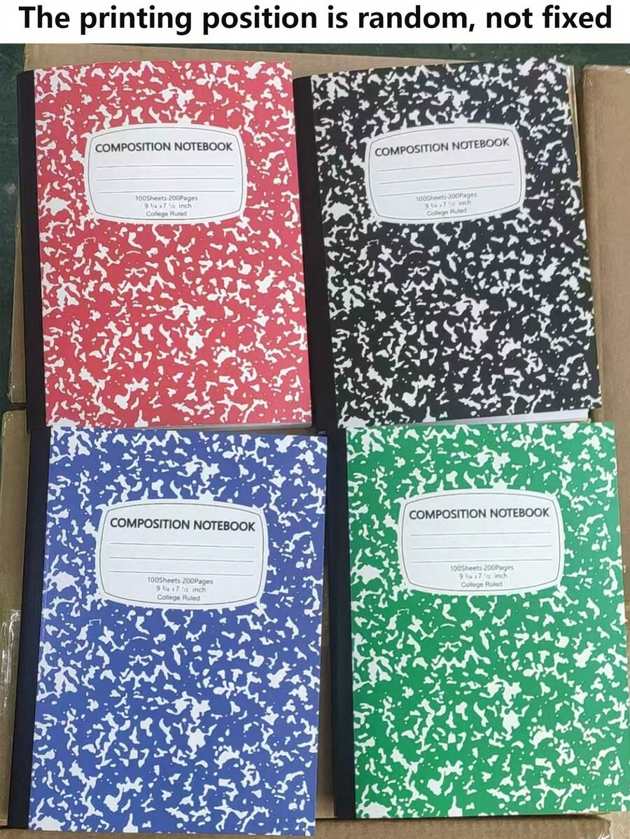 4pcs Floral Pattern Hard Cover Notebook, Thick Paper, Lined, Suitable For Students And Office Workers Back To School - Multicolor - View 1