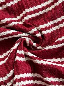 Soleia Women's Summer Vacation Striped Halter Neck Ruffle Hem Top And Shorts 2 Pieces Set - Red and White - View 9