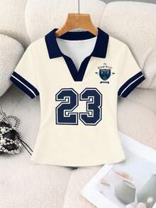 Rovax Women's Casual Street Style #23 Print Lapel Top - White - View 4