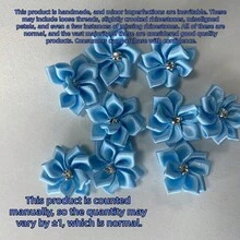 30 piezas/set Accesorio de decoración de prendas de unicolor, diseño de flor de cristal de fantasía de tela linda para manualidades de joyería DIY para coser - Azul - Ver 7