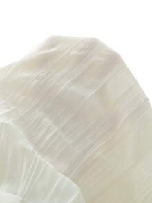 SoleilVie 女士V领褶皱纯色蝙蝠袖休闲连衣裙 - 杏色 - 查看 8