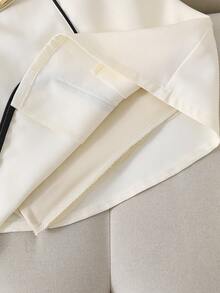 GlowEve Spring/Summer New Fashionable Casual Elegant Party Women's Outdoor Commute Office Side Slit A-Line Mini Skirt - Apricot - View 7