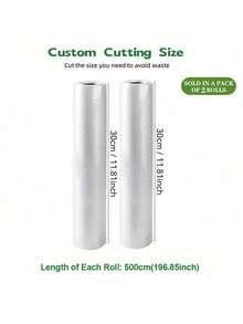 2 Rolls Of The Same Combination Of 5 Meters Vacuum Sealing Bags, Reusable, Textured Vacuum Packaging Bags, Sealed Food Freshness Bags For Chicken, Duck, Fruits And Vegetables, Kitchen Supplies - White - View 16