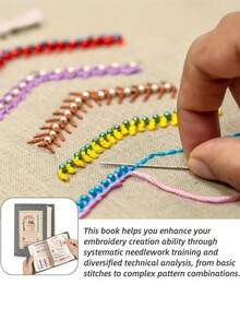 1pc Embroidery Pattern Book With 86 Pcs Thread Needle DIY Sewing Kit Starter Set For Beginners Handcraft Hobby Stitching Crafting Supplies Embroidering Tool Gift - Multicolor - View 9