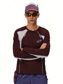 Manfinity Acti Log Men's Outdoor Casual Graphic Print Round Neck Long Sleeve T-Shirt - Multicolor - View 3