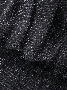 FRIFUL Women's Shiny Fabric Layered Ruffle Hem Camisole - Black - View 7