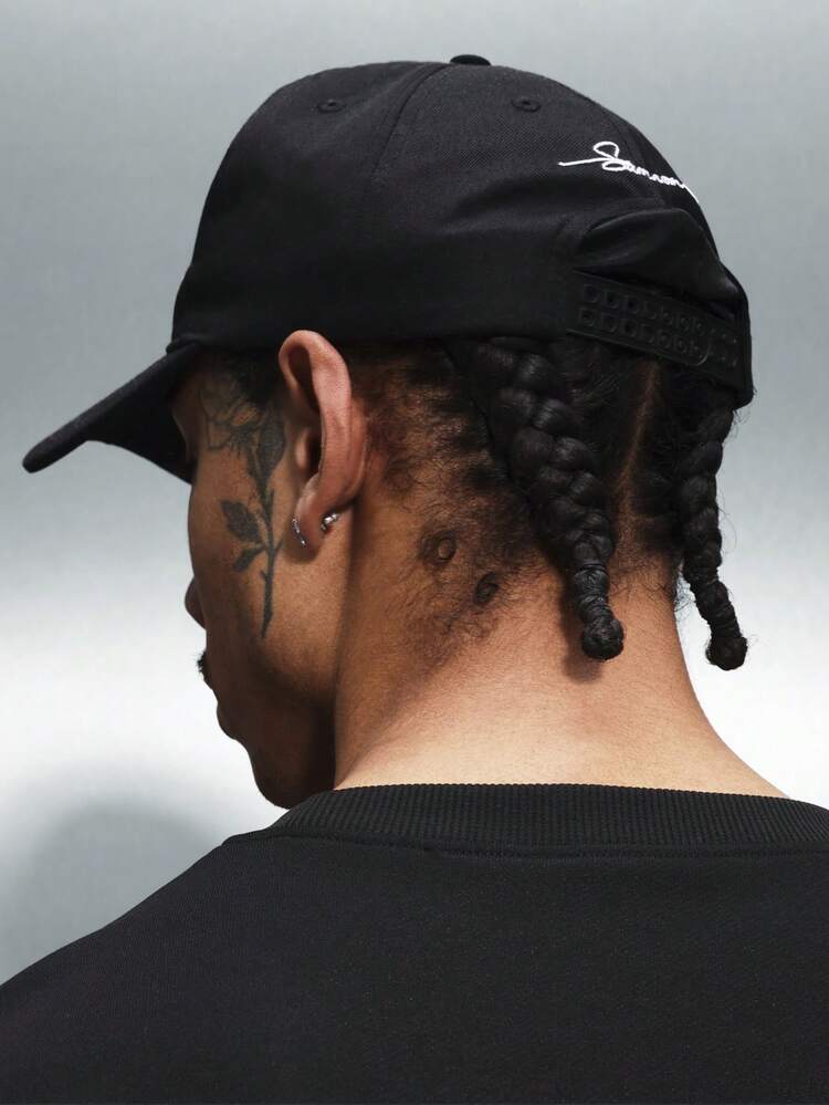 PLAYBOY X SUMWON Gorra de béisbol negra con logotipo blanco
