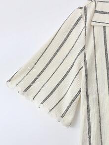 GlowEve 3pcs/Set Women's Casual Elegant Beach Vacation Minimalist Versatile Apricot, Black & White Striped Collared Sleeveless Tank Top, Spring/Summer - Multicolor - View 5