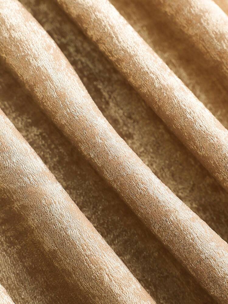 Franclia Vestido de fiesta elegante de mujer con escote pronunciado de unicolor - Dorado - Añade 3