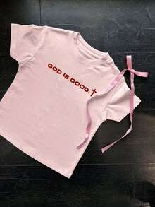 Flirla Plus Size Plain Simple Short Sleeve T-Shirt, Suitable For Summer - Pink - View 1