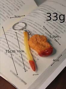 Joivida 逼真薯条钥匙扣，带有番茄酱滴落效果和薯条吊坠，耐用PVC材质，新奇配饰，快餐爱好者的可爱土豆礼物，可挂在钱包、车钥匙、手机包上，收藏礼品创意，独特纪念品 - 彩色 - 查看 8