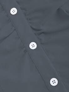 Sweetra Women's Sleeveless Button-Up Fashion Shirt With Turn-Down Collar, Suitable For Vacation And Travels Y2K - Dark Grey - View 5