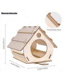 Hanging Wooden Bird Feeder Bird House DIY Assembly Outdoor Garden Decoration Bird Cage Bird House - White - View 2