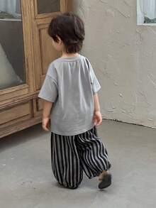 DAZY 男童（小号）字母印花T恤套装，圆领短袖T恤，松紧腰带，长裤。