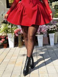 SHEIN EZwear Quần legging ôm sát gợi cảm, đa năng, phối lưới cho nữ cỡ lớn, thích hợp cho mùa xuân/hè. - Nhiều màu - Xem 6