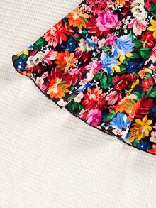 SHEIN Clasi Women Round Neck Floral Printed Color Block Spring Dress,Summer Dresses For Women - Multicolor - View 10