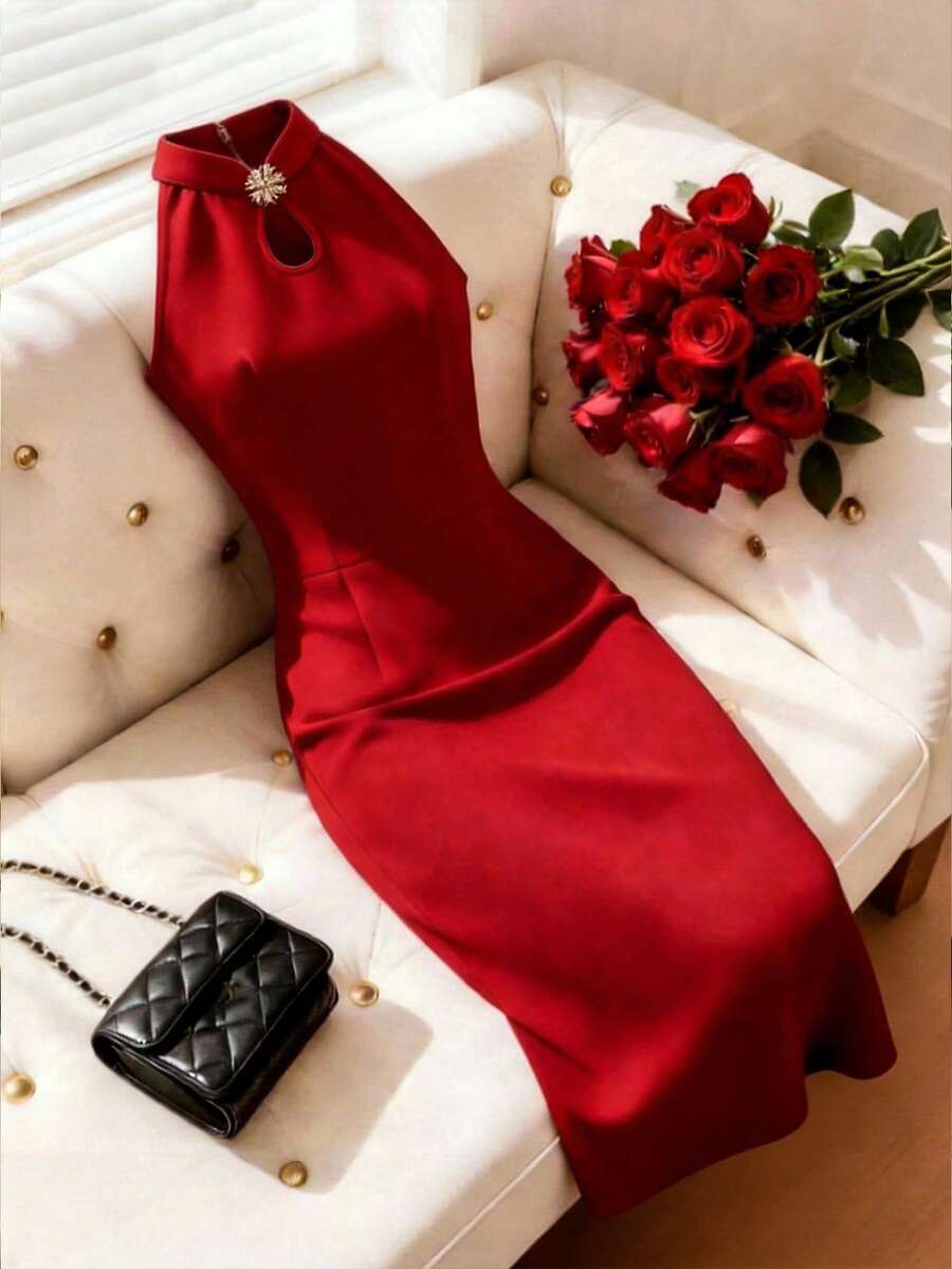 Franclia Trang phục dự tiệc kiểu Trung Quốc thanh lịch và đa năng dành cho nữ: Đầm đỏ không tay kiểu tân Trung Hoa với họa tiết đá đính ở cổ áo. Đầm dài đỏ không tay cổ đứng cài cúc dành cho nữ, đầm maxi đỏ ôm dáng thanh lịch cho tiệc tùng, đầm thanh lịch cho nữ, đầm dự tiệc cưới cho nữ, đầm đỏ, đầm ngày lễ tình nhân, trang phục ngày lễ tình nhân cho nữ, quần áo ngày lễ tình nhân, đầm thanh lịch dự tiệc sinh nhật cho nữ, đầm ôm, đầm dự tiệc cưới màu đỏ, đầm phù dâu màu đỏ, đầm kiểu sườn xám, đầm đỏ cho nữ, đầm cocktail màu đỏ, đầm dạ hội màu đỏ, đầm midi đỏ. - Đỏ - Xem 1
