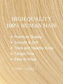 20pcs Straight Tape In 100% Human Hair Extension For Salon Silky Seamless Invisible Golden Blonde 613 Color For Thin Hair Woman Top Quality Highlight Color Hair Extensions Longlasting Hair Flower Hair Clip - S613 - View 3