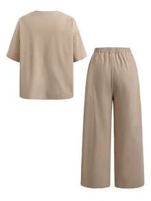 Girlism Tween Girls Casual Heart Print Short Sleeve T-Shirt Set - Multicolor - View 2