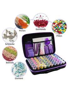 30/60/120 Slots DIY Diamond Painting Storage Case, Upgraded Canvas Organizer With Accessories, Shockproof Bead & Art Supply Holder, Portable Jewelry Container With Tools, Multifunctional Craft & Sewing Supplies Kit, Plastic Material - Multicolor - View 7