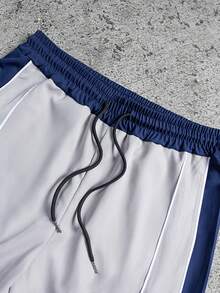 Aesthetic Post 男士撞色拼接星形印花运动裤 - 彩色 - 查看 4