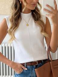 Easowa Women's Simple Casual Cap Sleeve T-Shirt, Versatile And Fashionable